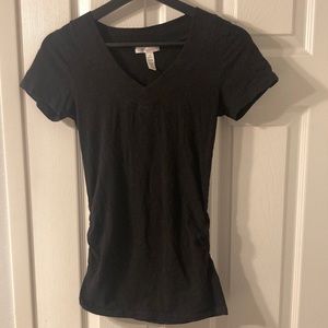 Black V Neck Maternity T Shirt